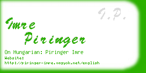 imre piringer business card